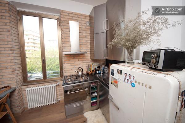 vintage-modern-kitchen-2 Modern Vintage Kitchen in Artist Apartment Loft in Rome
